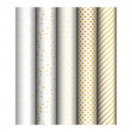 Бумага упаковочная "Pattern on white" глянц., 70*100см, рулон, ассорти MS_53492 MESHU