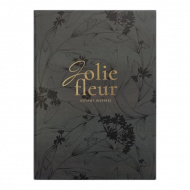 Ежедневник А5 2026 Infolio "Fleur" интегр.обл., иск.кожа, сшивка, черный I1734/black
