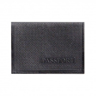 Обложка д/паспорта "PASSPORT" нат.кожа, тиснение, черный 1,02гр-211 Imige