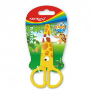 Ножницы 13см пластик Keyroad "Жираф" пластик, желтый KR971402