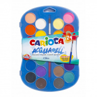 Акварель Carioca "Acquarell Watercolor" 24цв, кисть, пластик. упак. 42405