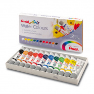 Акварель худож. Pentel "Pentel Water Colours" 12цв б/кист., туба 5мл в карт.уп. WFRS-12