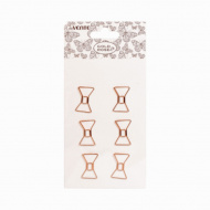 Скрепки фигурные deVENTE "Gold Rose. Bow" 30*19мм, роз.золото, 6шт 4135005