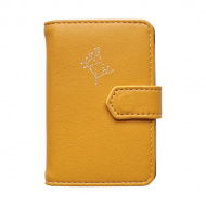 Визитница на 12 карт. "Sprig", иск. кожа, тис. фольгой, горчичный,  IVZ066/mustard Infolio