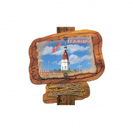 Магнит Красноярск "Дорожный столб Часовня" 90*80мм, дерево 17588