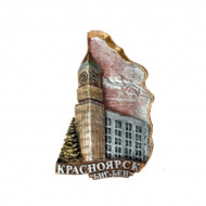 Магнит "Красноярск. Биг-бен" иск.камень - рельефный, 9см 15715