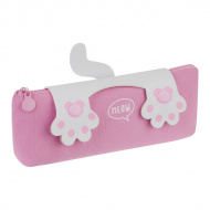 Пенал-косметичка 1отд., 20*8*3,5см "Paws" б/напол., канвас, розовый MS_65265 MESHU