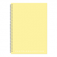 Тетрадь 80л А4 клетка/гребень "Pastel Collection Yellow" пластик, желтый 3404 Полином