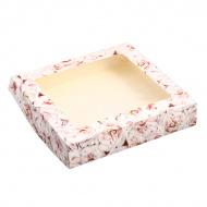 Коробка складная с окном 20*20*4см "Пионы" 7343493 Upak land