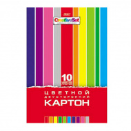 Картон мелованный/немелованный двусторон. А4 10л/10цв Hatber "Сreative Set" 10Кц4_05934
