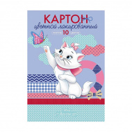 Картон мелованный А4 10л/10цв Хатбер "Кошечка Мари. DISNEY" лакированный 10Кц4л_25100 Картон мелованный А4 10л/10цв Хатбер "Кошечка Мари. DISNEY" лакированный 10Кц4л_25100