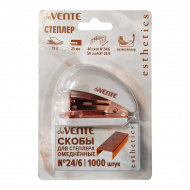 Степлер-мини №24/6, 26/6, 15л, пластик, лавандовый "Esthetics" 4142522 deVENTE