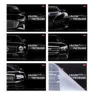 Альбом д/рис 48л А4 "Black Edition" 100г/м2, скоба, пластик.обл., ассорти 48А4Впл Hatber