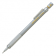 Карандаш механический 0,9мм HB, метал. корп., серебро, ластик "Graphgear 500" PG519 Pentel