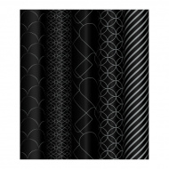 Бумага упаковочная "Pattern on black" глянц., 70*100см, рулон, ассорти MS_53487 MESHU