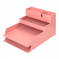 Подставка-органайзер Deli "Nusign" 32,4*24*22,5см, пластик, 6отд., розовый ENS001pink