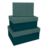 Набор прямоугольных коробок 3в1 "Emerald style. Top" 19*12*7,5-15*10*5см MS_46606 MESHU