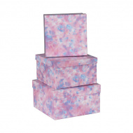 Набор квадратных коробок 3в1 "Tie-dye.Universe" 19,5*19,5*11-15,5*15,5*9см MESHU Кк_41135