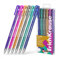 Набор гелевых ручек Erich Krause "G-Cube Блестки" 6шт/6цв, 1мм 61458