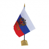 Флаг "Россия" с гербом, настольный 310мм на основании из пластика FL_3094 Спейс