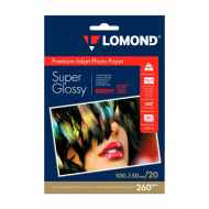 Бумага А6 Lomond д/стр.пр. 260г/м2, суперглянцевая, односторонняя 1103102 (20л)
