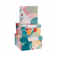 Набор квадратных коробок 3в1 "Fleur" 19,5*19,5*11-15,5*15,5*9см MESHU Кк_41137