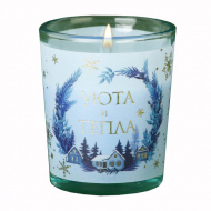 Свеча новогодняя "Уюта и тепла" аромат карамель, 5*6см 9463526 Зимнее волшебство.