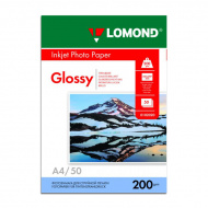 Бумага А4 Lomond д/стр.пр. 200г/м2, глянцевая, односторонняя 0102020 (50л)