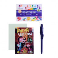 Набор для творчества "Световые картины-Рисуй светом. СТАНДАРТ" + пластилин А5 Планета