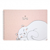 Альбом д/рис 40л А4 Be Smart "Mur-mur. Кот" 120г/м2, гребень, лам. картон N2669
