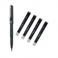 Кисть-ручка Brush Pen нейлон. щетина, для каллиграфии, 4 картиджа в компл. GFKP3-A Pentel