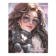 Дневник 5-11 кл. тв. обл. "Шатенка с котенком" 7БЦ, шпаргалка д/старш. классов 69722 Феникс+