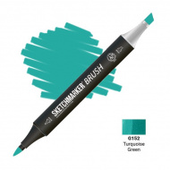 Маркер спиртовой худож. SKETCHMARKER "Brush" SMB-G152 бирюзово-зеленый, двустор., пулевид./скошен. 