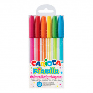 Набор шар. ручек (6цв) Carioca "Fiorella" 1,0мм, ассорти 42774