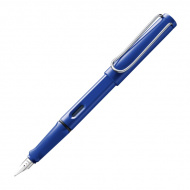 Ручка перьевая LAMY "Safari" 0Е2 синий патр., корпус из черного пластика, перо EF