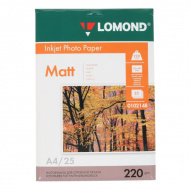Бумага А4 Lomond д/стр.пр. 220г/м2, матовая, двусторонняя 0102148 (25л)
