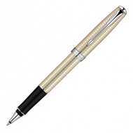 Роллер PARKER "Sonnet Sterling Silver CT" черный, черн., корп.сереб,  беж. с сер.отд 0,5мм S0912510