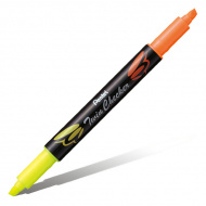 Текстовыделитель двуцветный Pentel "Twin Checker"/желтый-оранжевый/1-3,5мм SLW8-GF
