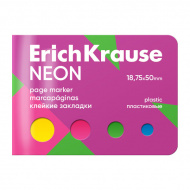 Набор самокл. закладок Erich Krause "Неон" 18,75*50мм пластик (4цв. по 25л) 61587