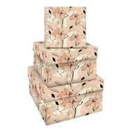 Набор квадратных коробок 3в1 "Floral mood" 19,5*19,5*11-15,5*15,5*9см MS_46589 MESHU
