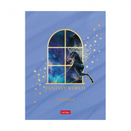 /Блокнот А6 80л "Fantasy world" франц.клетка, сшивка, тв.обл., картон, рис 80ББ6лофВ1_24681 Hatber