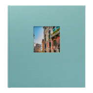 Фотоальбом на  60л 30*31 Goldbuch 27507 бирюзовый, лен с рамкой, белые листы