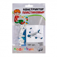 Конструктор пластиковый Поделкин "№03 Самолет" 181 элем. PLK-02 Поделкин
