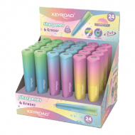 Точилка Keyroad "Iridescent" 1 отв., пластик, ластик, ассорти KR973399