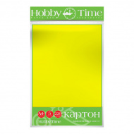Картон цветной, крашенный в массе, А4, 5л, 220г/м2, желтый 2-063/02 Hobby Time