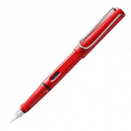Ручка перьевая LAMY "Safari" 016 синий патр., корпус из красного пластика, перо EF