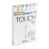 Набор спиртовых худож. маркеров TOUCH "Twin brush" 6цв. пастельные тон, двуст.скошен/кисть 1200616